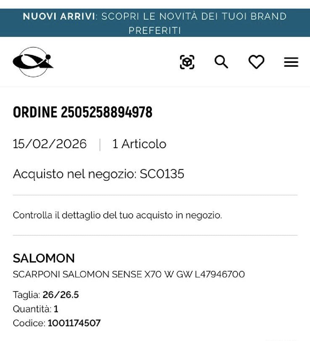 Salomon Sense X70 W tg 26/26,5 usato pari al nuovo