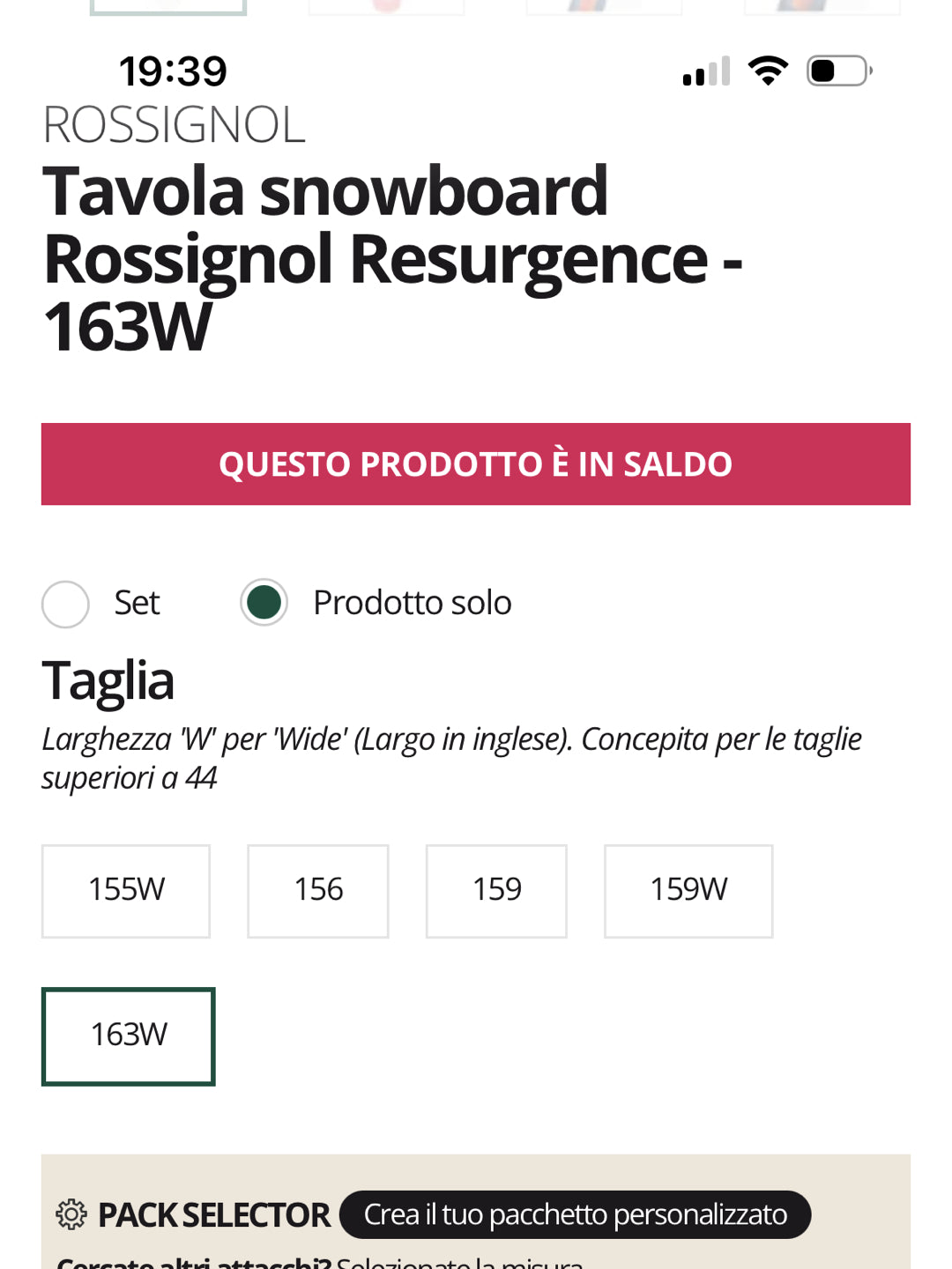 Tavola Rossignol Resurgence 163 W Wide NUOVA