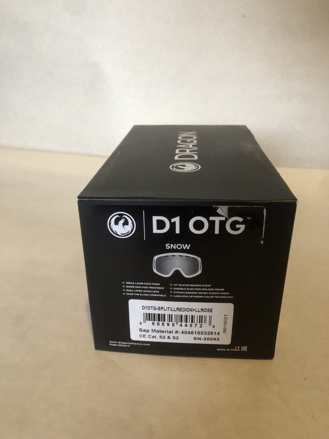 Maschera snow DRAGON D1 Otg split - Taglia Unica nuovo