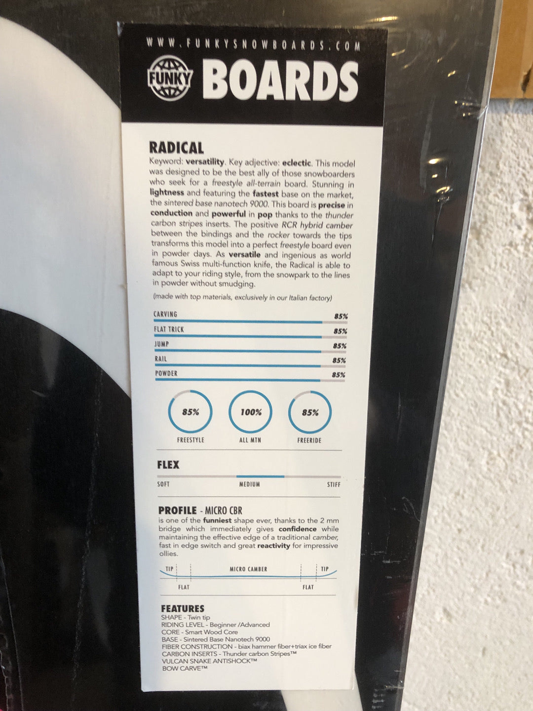 Tavola snow FUNKY Radical - Taglia 157 nuovo