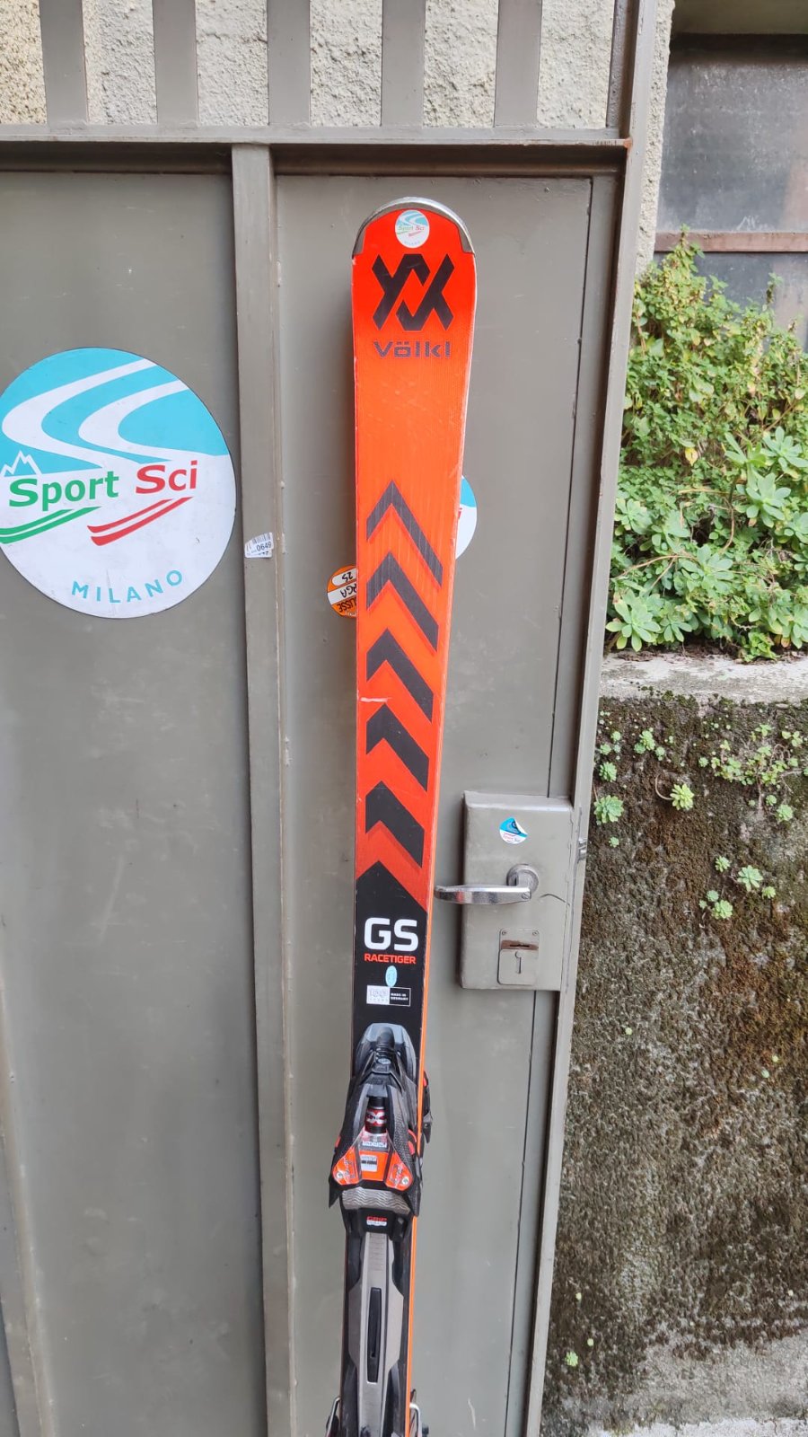 Volkl Racetiger GS — raggio 18.6m, waist 67mm