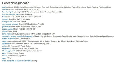 Cube Litening Aero C:68x Slx — telaio in Carbonio, Nuovo