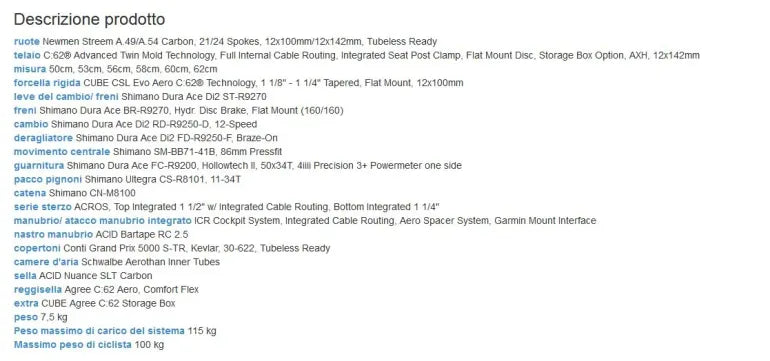 Cube Agree C:62 Slt — gruppo Shimano Dura-Ace Di2, taglia 56 cm