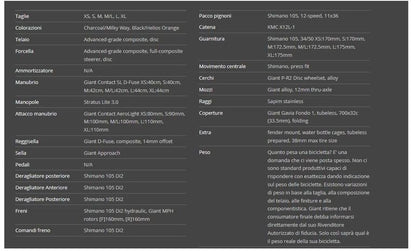 Giant Defy Advanced 1 Ml 2024 usata — dettaglio