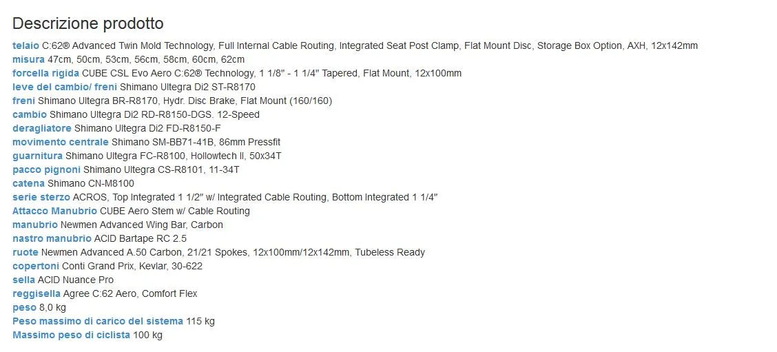 Cube Agree C:62 Pro — gruppo Shimano Ultegra Di2, taglia 58 cm