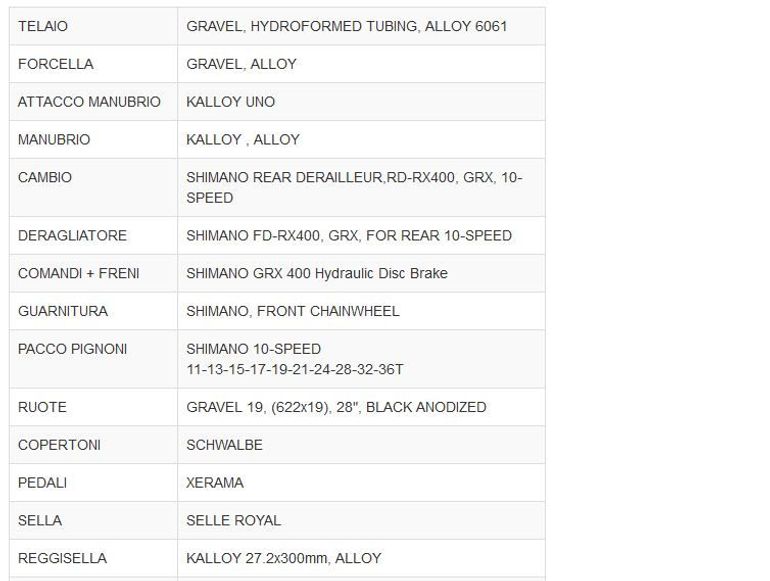 Sprint Whisper Gravel Grx400 — gruppo Shimano GRX, taglia L