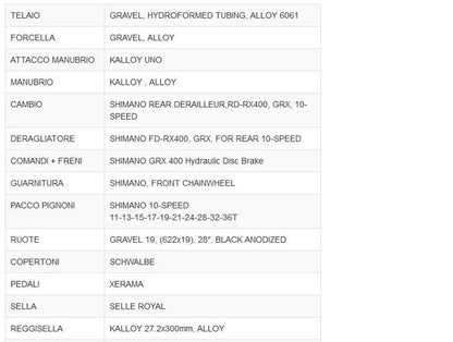 Sprint Whisper Gravel Grx400 — gruppo Shimano GRX, taglia L