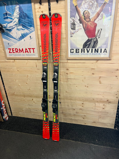 Rossignol React RTX — raggio 14m, waist 74mm