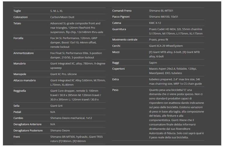 Giant Anthem Advanced Sl 3 — telaio in Carbonio, Nuovo