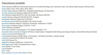 Cube Litening Aero C:68x Race — gruppo Shimano Ultegra Di2, taglia 50 cm