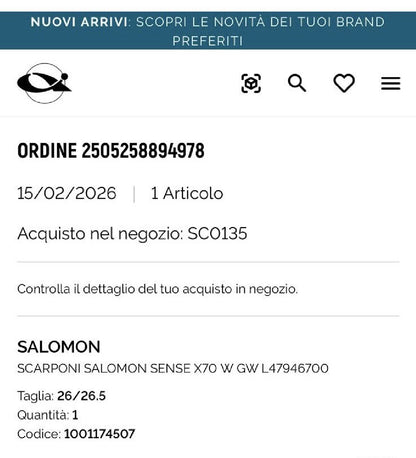 Salomon Sense X70 W tg 26/26,5 usato pari al nuovo