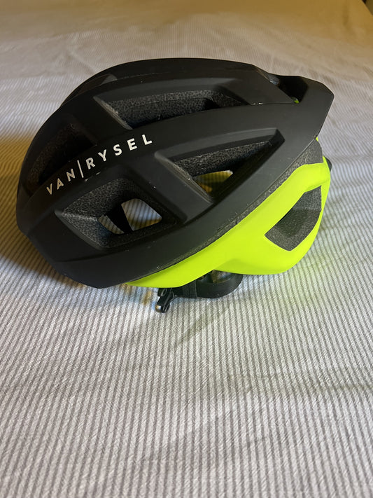 caschetto bici Van Rysel nero e giallo fluo tg. XL usato