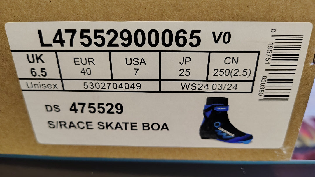 Scarponi sci nordico skating Salomon S/RACE Boa tg. 25cm usati