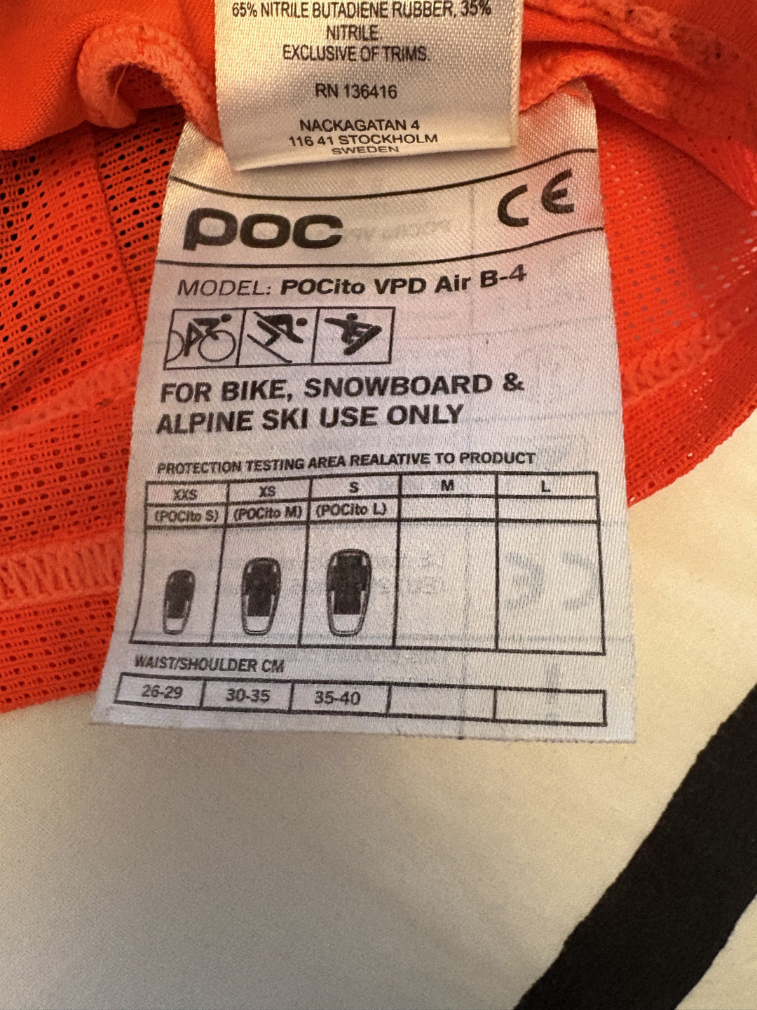 Paraschiena sci POC bambino tg. S usato