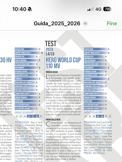 Scarponi Rossignol Hero WC 110mv 2026 tg. 27.5 usati