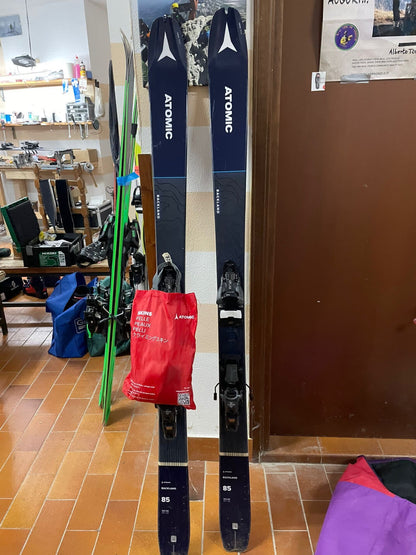 set scialpinismo/freeride usato Atomic Blackland 85 165cm + Salomon Shift 10 + rampant