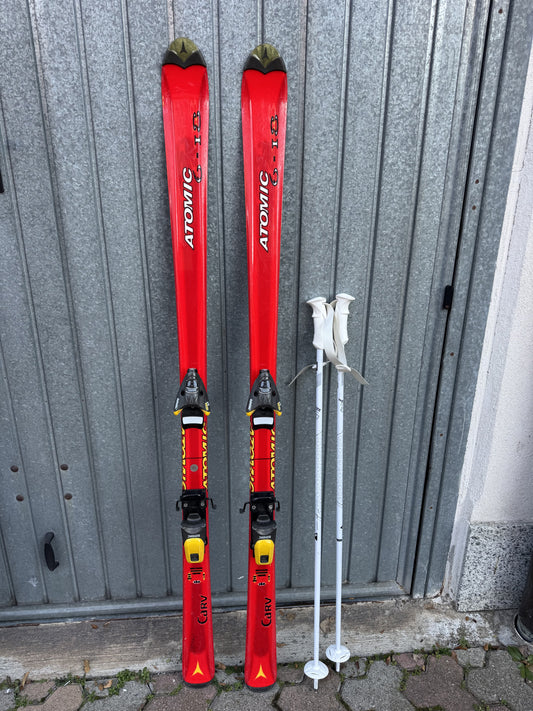 Sci Atomic carving 160cm + attacchi LOOK + bastoncini usati