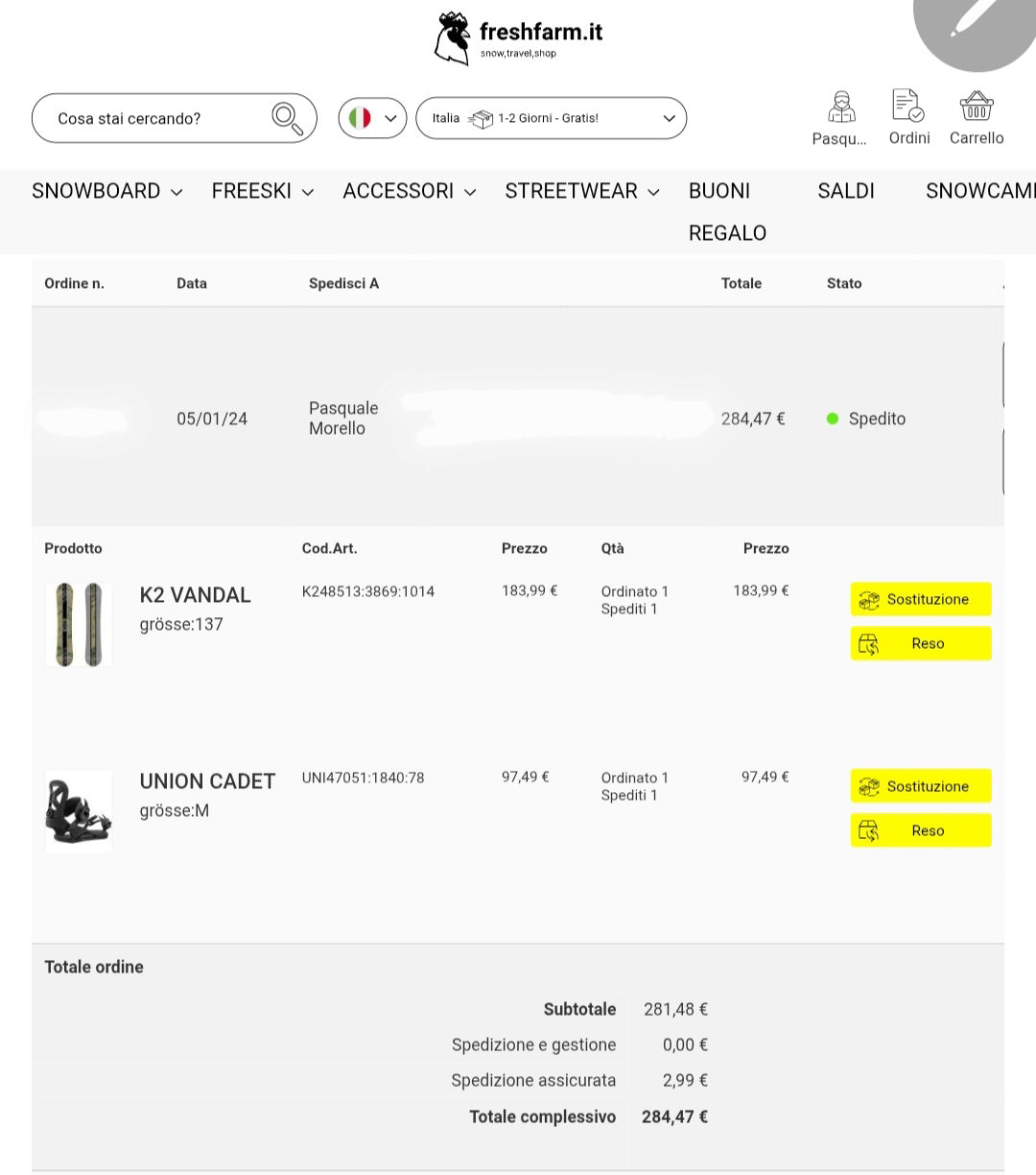 Tavola da snowboard K2 Vandal 137cm + attacchi Union usata