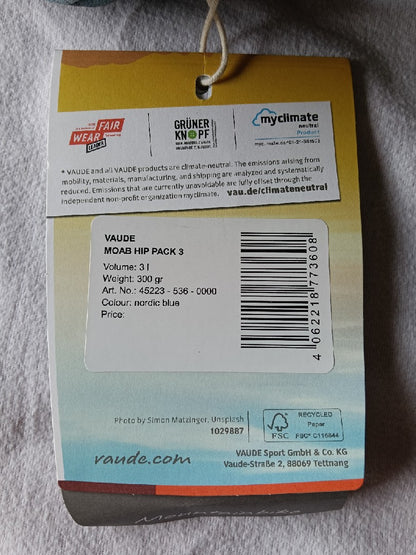 Marsupio unisex Vaude 3 LT nuovo