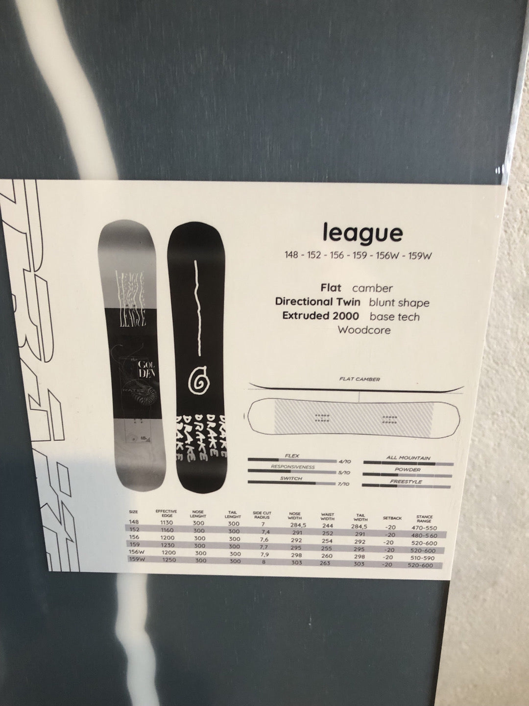 Tavola snow DRAKE League - Taglia 152 nuovo