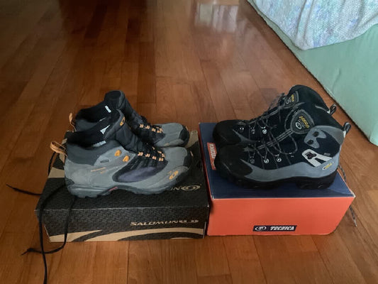 2x scarponcini trekking Salomon e Tecnica tg. 42