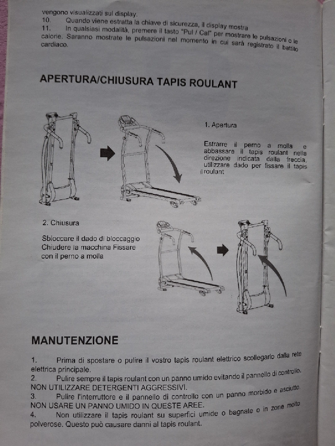 Tapis Roulant Your Move pieghevole usato