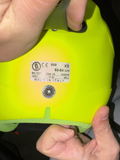 casco sci neon bambino 53-54cm usato