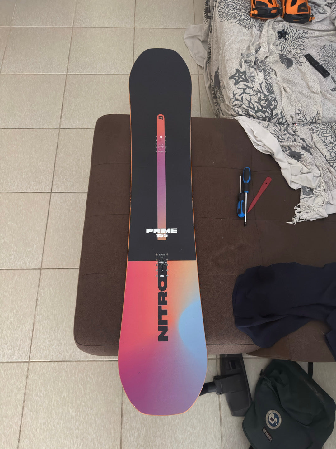 Tavola snowboard nitro prime chroma camber out 155cm + scarponi moto boa tg. 42 usato