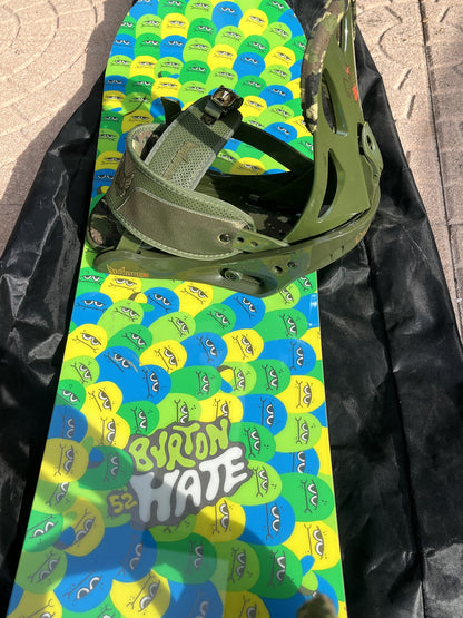 tavola snowboard 150cm Burton con attacchi e borsa USATA