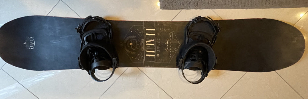 Tavola snowboard Drake 156cm wide con attacchi Union usata