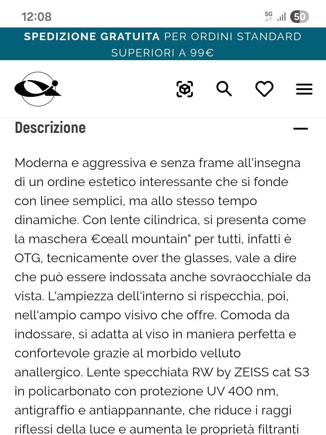 Maschera da sci Salice usata