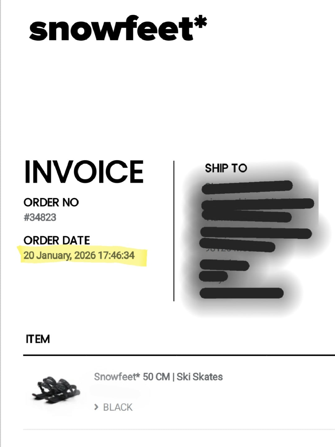 Snowfeet 50 cm - Sci corti / Pattini da neve usati 1 volta