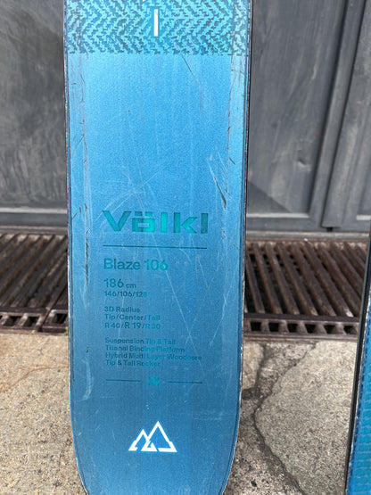 Scialpinismo Volkl Blaze 106 taglia 186 cm + kingpin 13 usati