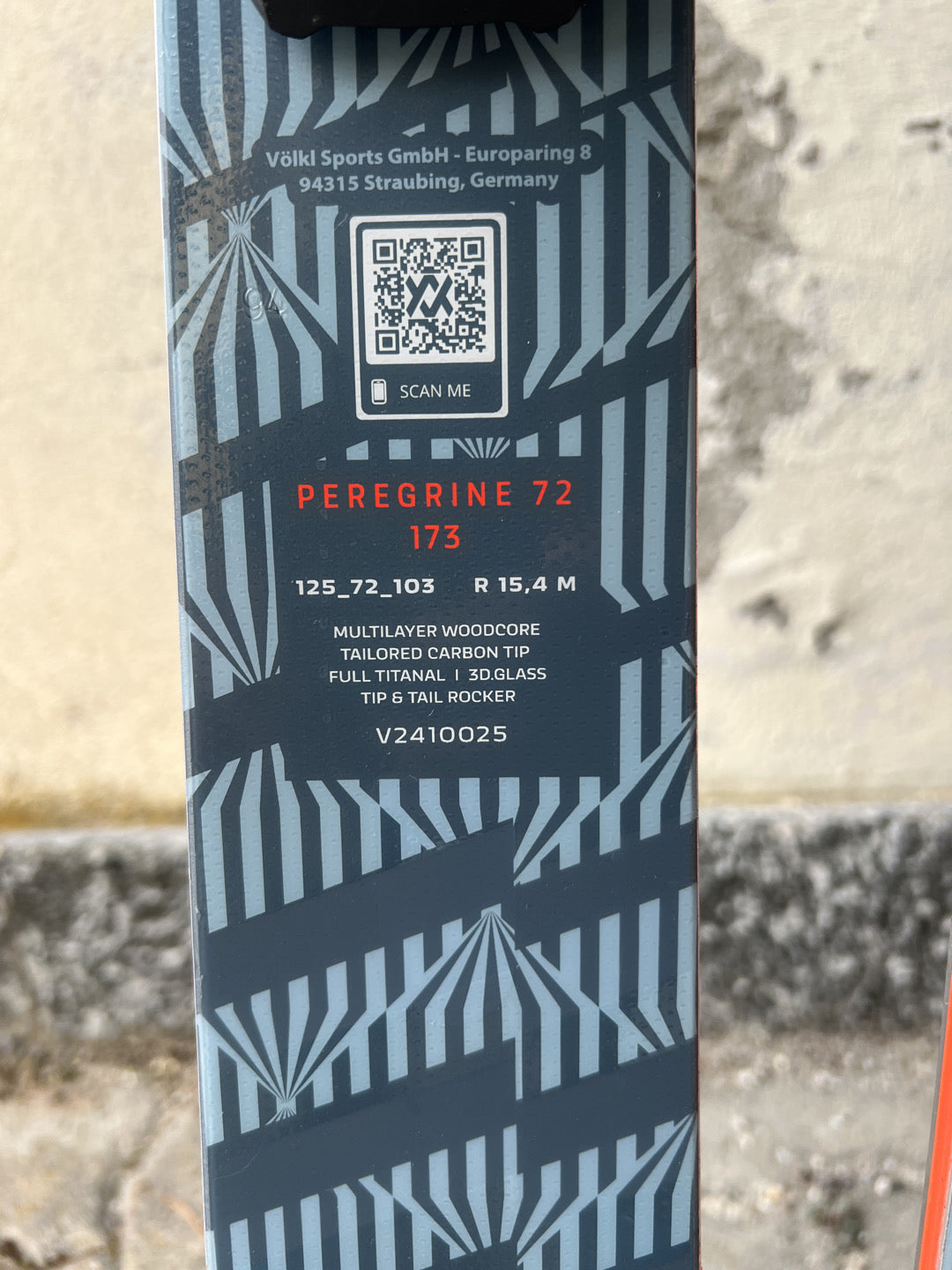 173cm sci Volkl Peregrine 72 Test r15.4 usati