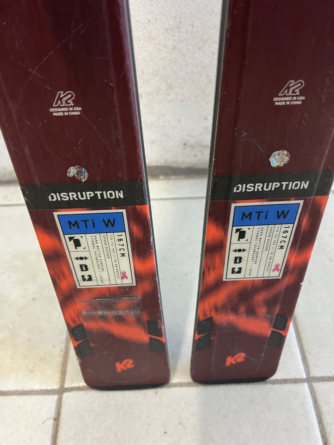 167cm sci K2 MTi W r16.2 usato test