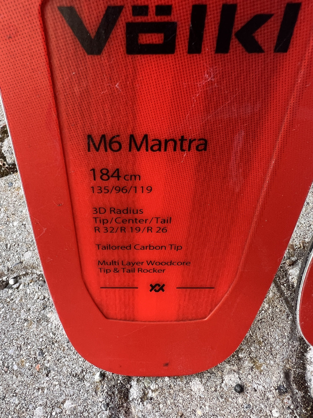 184cm Sci freeride Volkl Mantra M6 96 usato N1