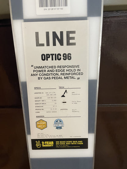 163cm Sci Freestyle Line Optic 96 + marker Griffon 130 nuovo