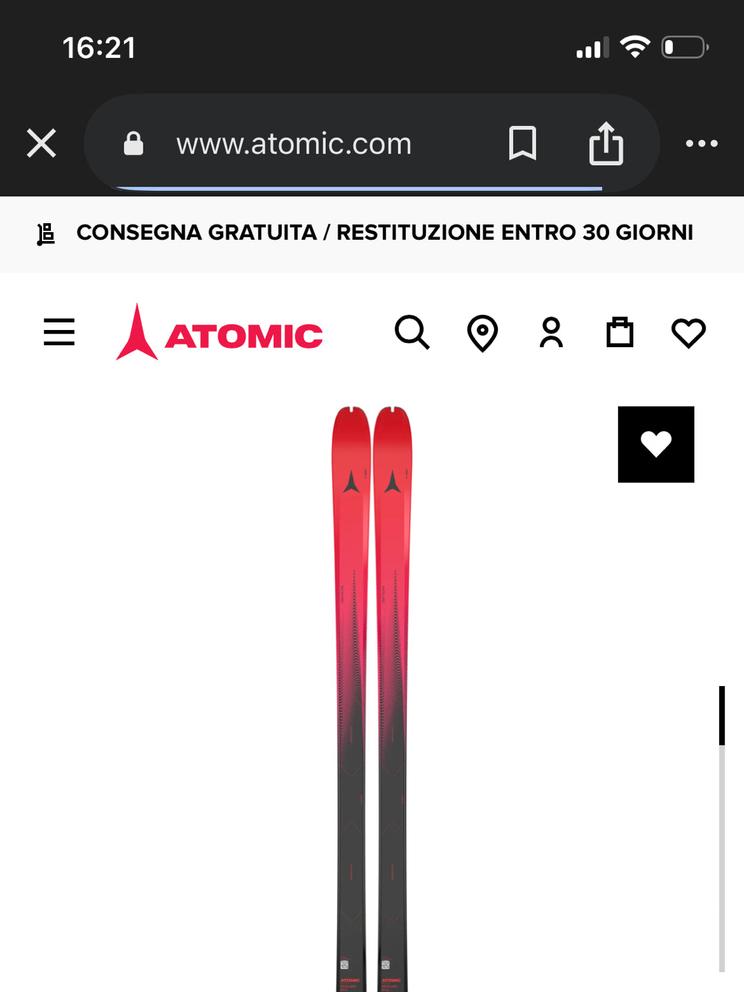 atomic backland 65 UL 151cm NUOVO
