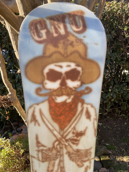 snowboard usato Gnu 159W con attacchi Ride XL