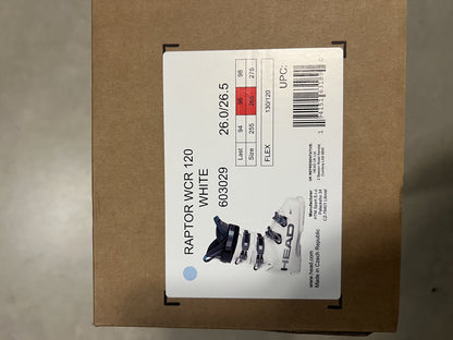 Head Raptor WCR 120 White tg 26.5 usati una volta