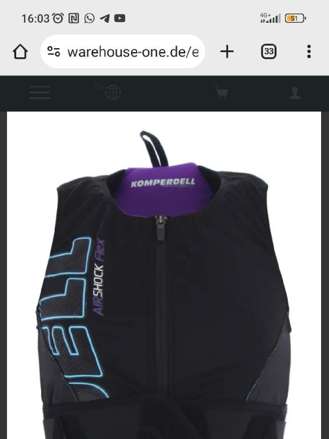 Protezione schiena sci Komperdell AirShock Flex tg. M nuova