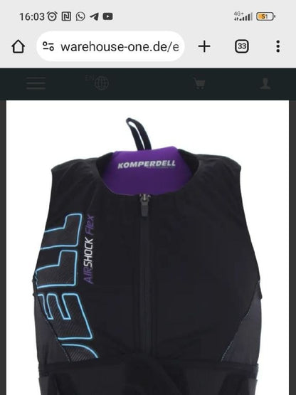 Protezione schiena sci Komperdell AirShock Flex tg. M nuova