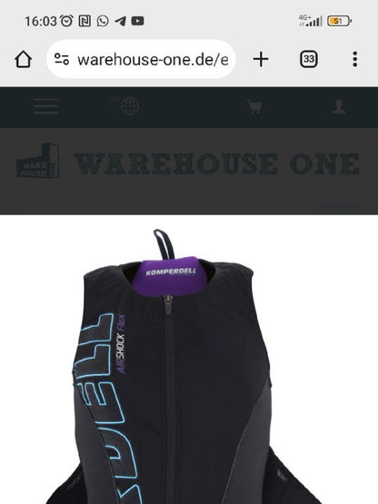Protezione schiena sci Komperdell AirShock Flex tg. M nuova