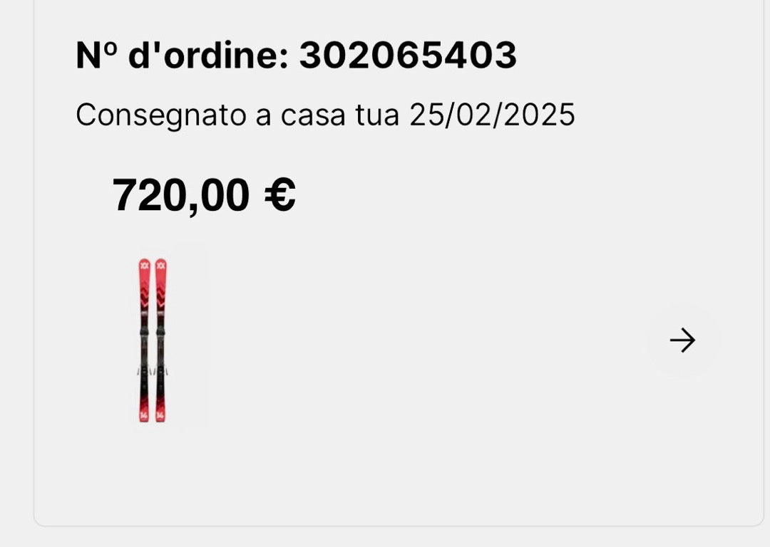 Sci Volkl SRC 163cm anno 24/25 usati